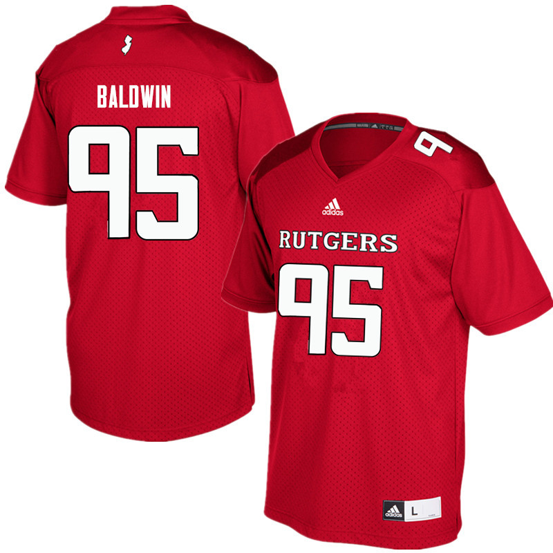 Men #95 Devin Baldwin Rutgers Scarlet Knights College Football Jerseys Sale-Red